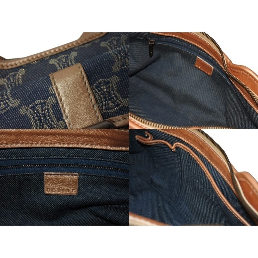 Celine denim brown Hobo Shoulder Pink handbag Rose gold blue One bag leather - Picture 8 of 9